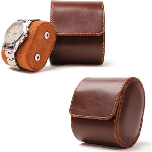 Women or Men Single Watch Case Watch Gift Box for Christmas Anniversary Birthday(Brown)