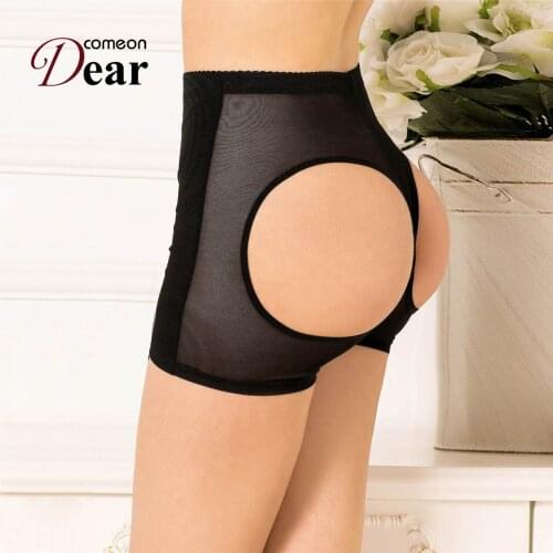 Comeondear Women Lace Panties Solid Color Sexy Nude Cutout Boyshort 3XL Large Size Butt Lifter Middle Waist Erotic Underwear