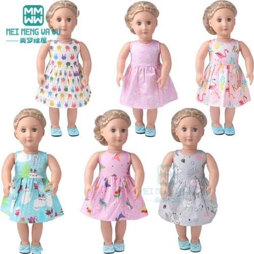 Doll Clothes for American doll and new born doll and fashion print dress