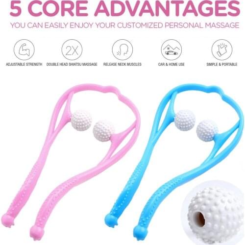 Cervical Spine Massager Knead Clamp Neck Relief Hand-held Roller Finess Equipment