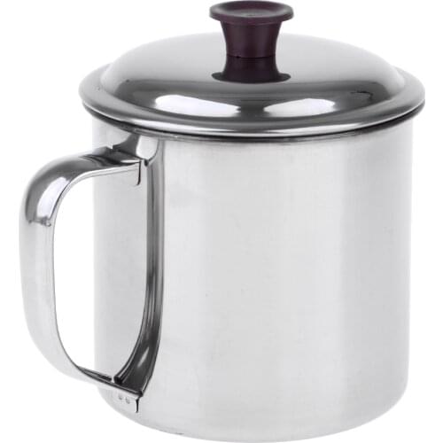 Metal Drinkwware Stainless Steel Cup for Beer Coffee Tea 12cm with cover Camping Backpacking Traveling Hiking