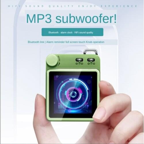 1.8 Inch Mini Speaker Bluetooth Pink Portable Running MP3 Subwoofer Outdoor Alarm Clock bass Speakers with screen Cute Gift