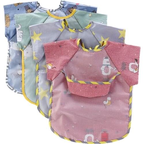 Cotton Baby Bibs Waterproof Infant Eating Drawing Sleeveless Baby Bandana Bibs Cute Baby Bib Meal Burp Eva Children Cloths