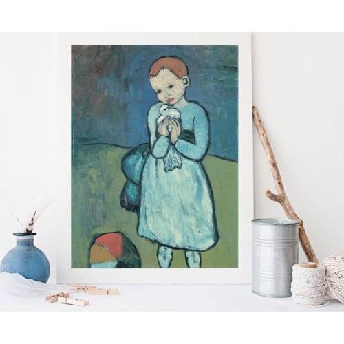 Picasso Child With A Dove Canvas Painting Print Living Room Home Decor Modern Wall Art Oil Painting Poster Pictures Framework HD