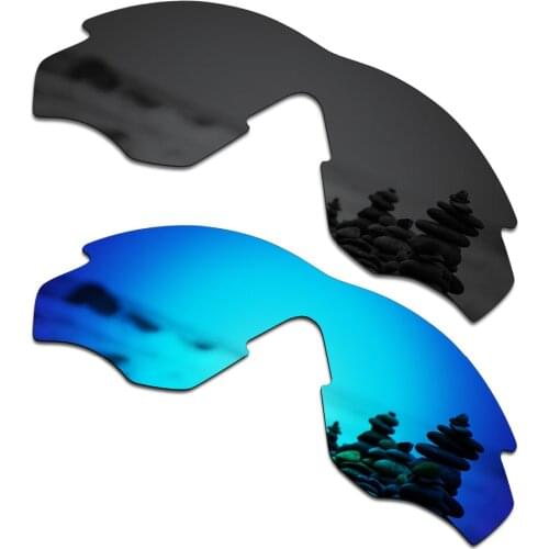 SmartVLT 2 Pieces Polarized Sunglasses Replacement Lenses for Oakley M2 Stealth Black and Ice Blue