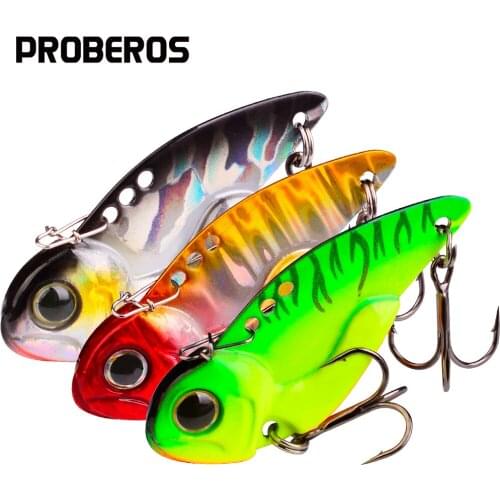 PROBEROS 50PCS VIB Lures 5g-7g-10g-15g-20g Shore Cast Baits Boat Fishing Jig Spoon Metal Hard Spinnerbait Fishing Lures Pesca