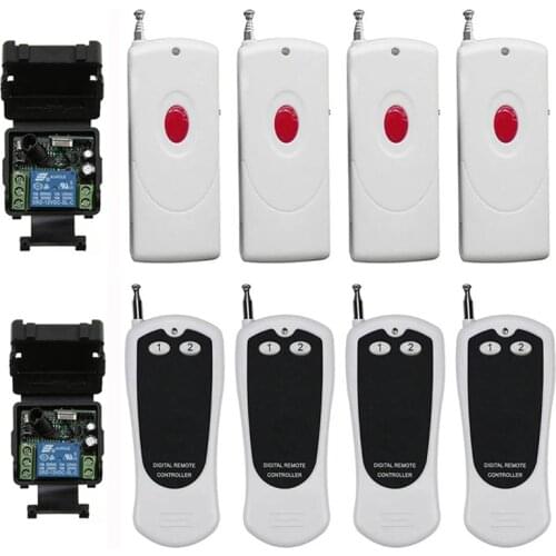 433Mhz DC12V 24V 1CH 10A Radio Controller RF Wireless Relay Remote Control Switch Transmitter+Receiver Garage Door/lamp