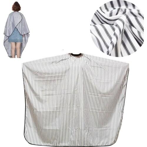 Adjustable Black and White Stripe High Quality Haircut Hairdressing Barber Cloth Waterproof Gown Hair Cutting/Barbers Cape