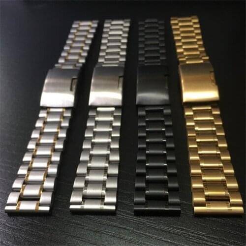 14mm 16mm 18mm 19mm 20mm 21mm 22mm 24mm 26mm Watchband Solid Stainless Steel Metal Bracelet Straps Wrist Band Belt Accessories