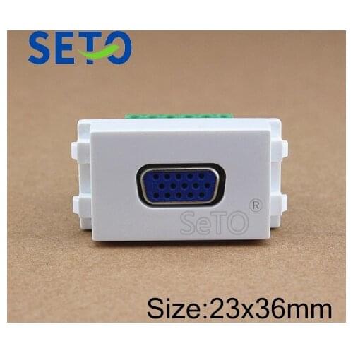 SeTo 128 Type Free Solder 15pins VGA Projector Plug Module VGA Connector Keystone For Wall Plate Socket