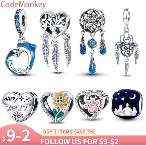 2021 New 925 Sterling Silver Fish&Doll Airplane and Globe Charm&Bead Fit Original 3mm Bracelet&Bangle Making Fashion DIY Jewelry