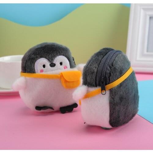 Cute Penguin Plush Mini Wallet Soft Positive Energy Penguin Plush Coin Purse Girls Lovers Valentines Gifts