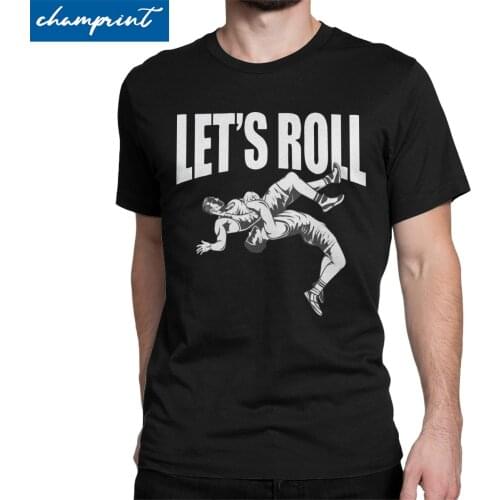 Wrestling Funny Sportsy Lets Roll T Shirts Men Fashion for Male T-Shirts Gym Funny Gift Tee Shirt Short Sleeve Tops Printed