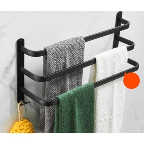 Three Layer Wall Mount Hanger Cloth Holder Shoe Rack Organizer Towel Rack Towel Holder Towel Bar Slipper Self With Hooks