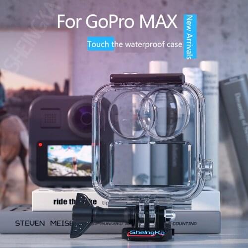 Sheingka GoPro MAX Panoramic Sports Camera Waterproof Case Underwater Diving Protective Shell 20M with Bracket Accessories