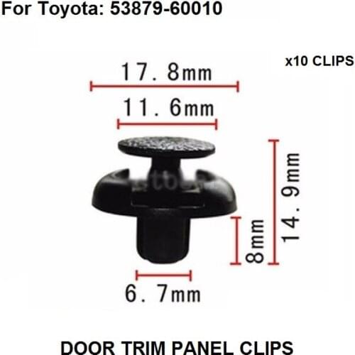 X10pcs OEM Nylon For Toyota Fender Liner Push Type Rivet Retainer Clip 7mm hole 53879-60010 Direct push expansion buckle New