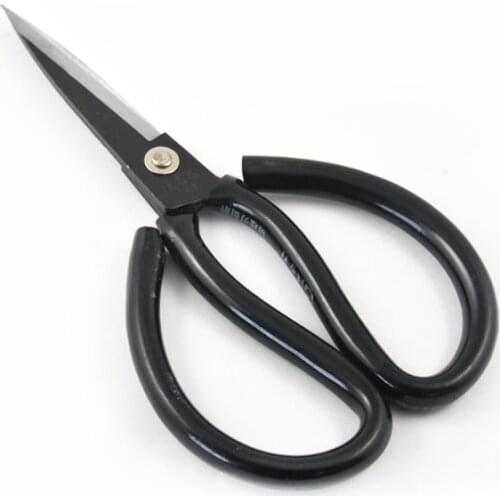 Zhangxiaoquan overall length 240mm forged carbon steel leather pruning scissors rubber coated curved blade scissor