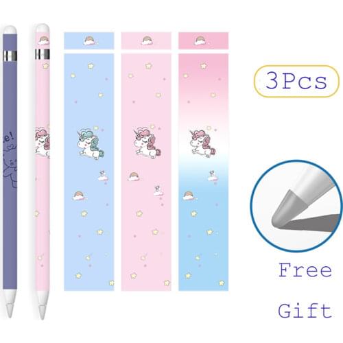 3Pcs/Set Cartoon Painted Sticker For Apple Pencil 1 Gen Cute Stickers With Pen Tip Protector Touch Stylus Ultra-thin Papers