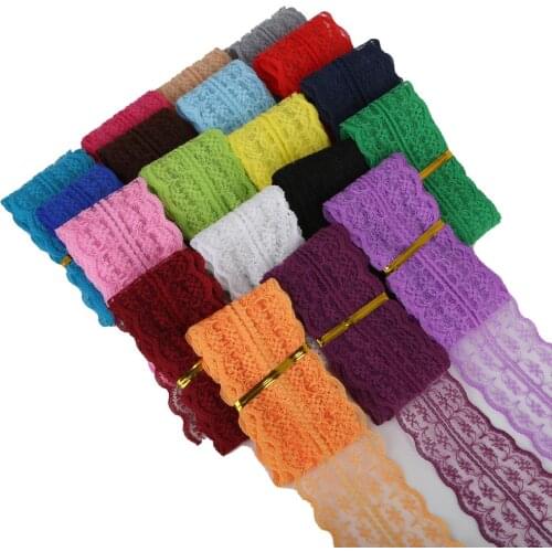 4.5cm width Mix Colors 5Yards(4.5meters) Flower Embroidered Lace Fabric Trim Ribbons DIY Sewing Handmade Materials Gift Pack DIY