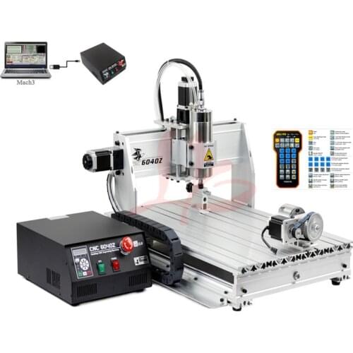 USB Port 4Axis Mini CNC 6040 2200W Spindle Metal Cutting Engraving Machine CNC Wood Router March3 With Limit Switch