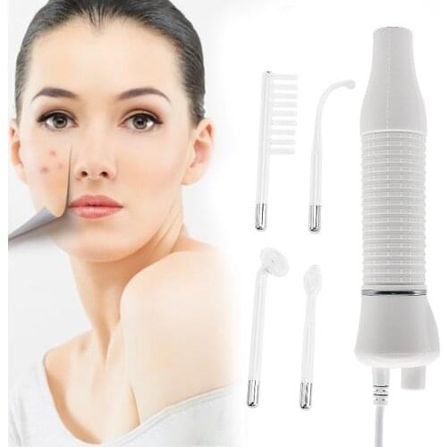 4in1 High Frequency Electrode Wand Glass Tube Facial SPA Electrotherapy Machine Beauty Equipment Facial Care Tools
