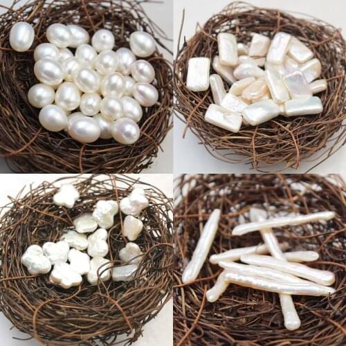 5pcs / bag Natural Freshwater Pearl Loose Beads Semi-Hole Droplet Pearl DIY Necklace Bracelet Earring Jewelry Accessories