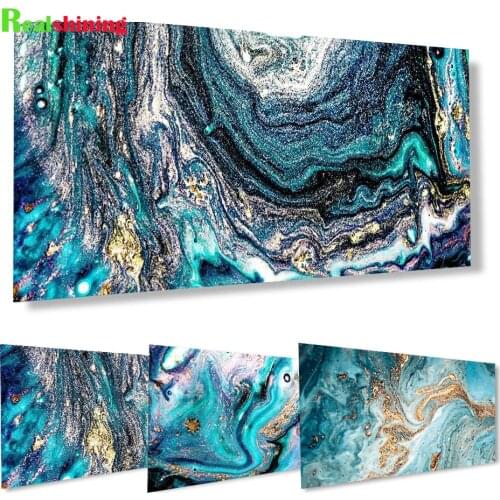 5D DIY Diamond Painting Abstract Watercolor Lanscape Diamond Embroidery Full Drill Blue Sea Waves Cross Stitch Mosaic Art N2302