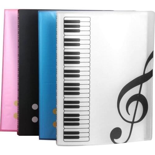 80 Pages A4 Paper Music Sheet Coil Folder Practice Piano Score Document Storage Organizer Book