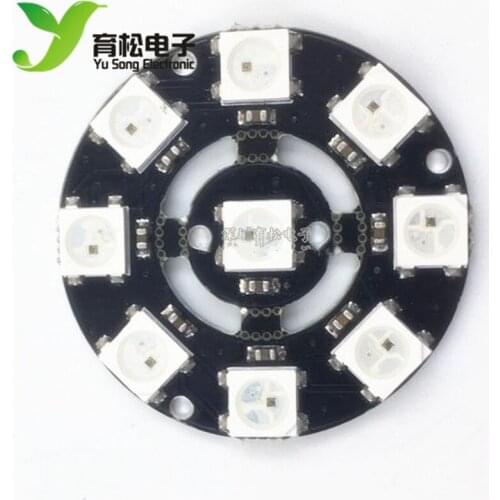 9-bit WS2812 5050 RGB LED built-in full-color driver board module color light circular development board