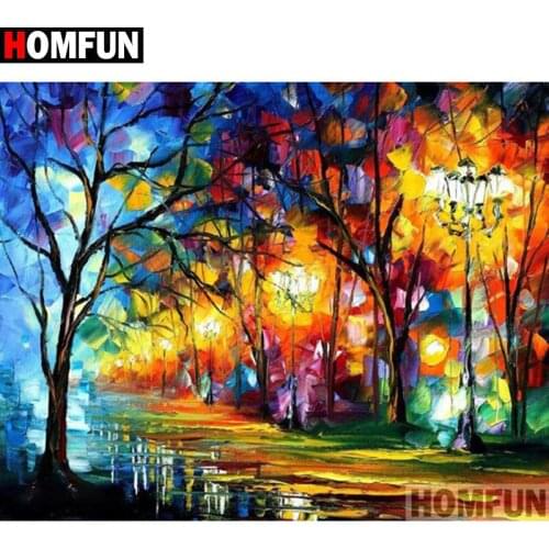 HOMFUN Full Square/Round Drill 5D DIY Diamond Painting "Oil painting landscape" Embroidery Cross Stitch 5D Home Decor A18045