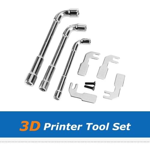 Prusa Extruder 3D Printer Parts Hexagon Sleeve Wrench + Steel Prongs Tool Set For E3D V6 Heating Block Nozzle Removal