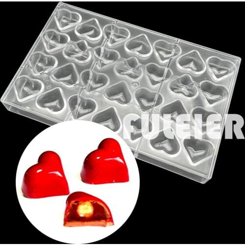 28 Hole Heart Chocolate Mold Baking Mold Polycarbonate Confectionery Tool Kitchen Pastry Bakeware Baking Maker Candy Mould
