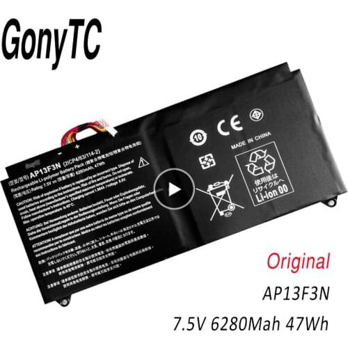 GONYTC Original battery 47Wh for ACER AP13F3N for Aspire S7-392 S7-392-9890 Battery 7.5V AP13F3N 2ICP4/63/114-2