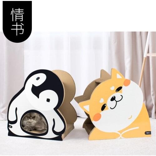 New Cat Scratching Board Animal-Shaped Honeycomb Corrugated Paper Cartoon Stickers Rounded Corners Kitty Toys Supplies