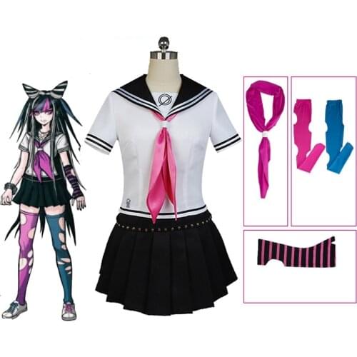 Anime Danganronpa Mikan Tsumiki Nanami Chiaki Miu Iruma Maki Sonia Nevermind Cosplay Costume School Uniform Clothes Set And Wig