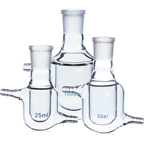 25/50/100/250/500ml Double Layer Jacketed BORO Reactor Bottle Laboratory Graduated School