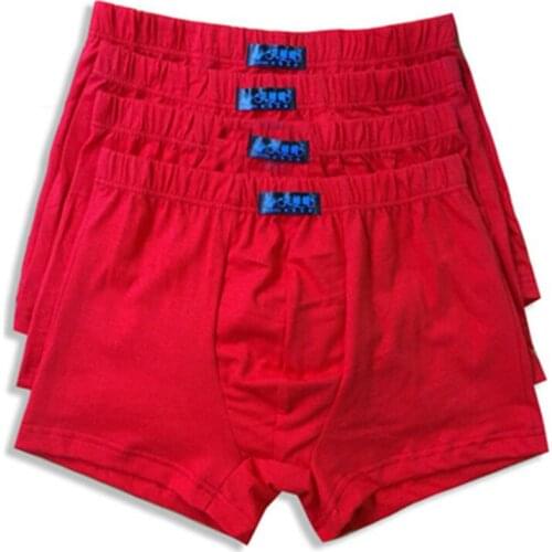 3PCS/Pack Red Fashion High Quality Men Boxers Shorts Underpants Cotton Big Size L-3XL 4XL 5XL Undrewear Boxer Free Shipping