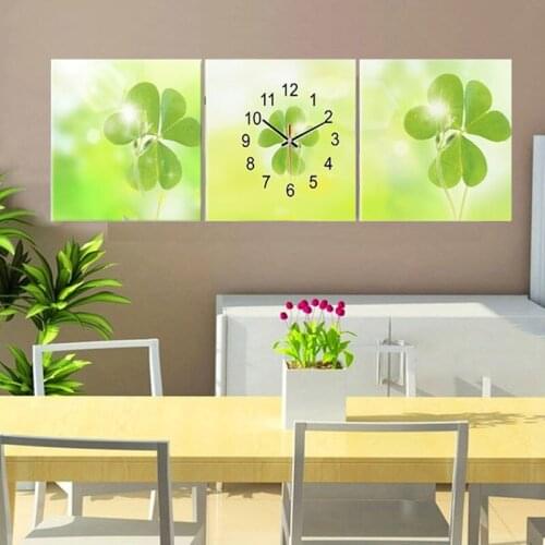 Wall Decor Canvas Painting Clover Clock Decorative Wall Pictures for Living Room Modular Painting on Canvas HY06