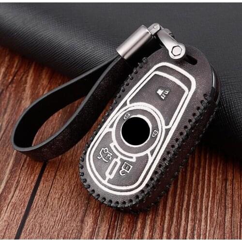 Genuine Leather Car Key Case For Buick Encore GL8 2017 Luminous ZnAl028 Envision Smart Keyless Remote Fob Cover Protector Key