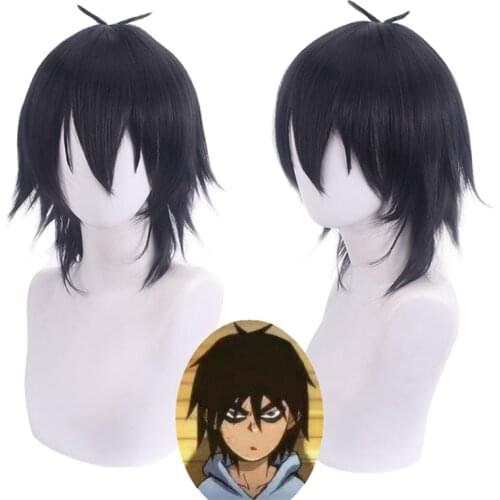 Five Six Killer Seven Wig Black Hair Wig Anime Assassins Scissor Seve Cosplay Hair Synthetic Cosplay Wig 35cm