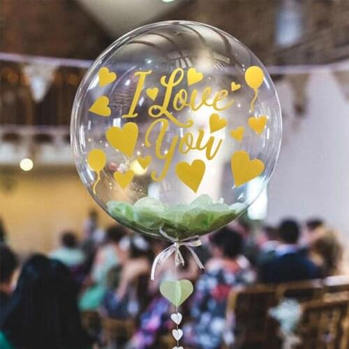 Customized personalized stickers Baby Shower Birthday Wedding Valentines Day Event Party PVC Transparent Balloon Stickers Decor