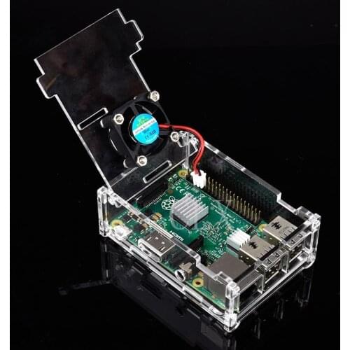 Raspberry PI 3B+ Transparent Acrylic Case Cover Shell Enclosure Box with fan for Raspberry PI Model B and Model B