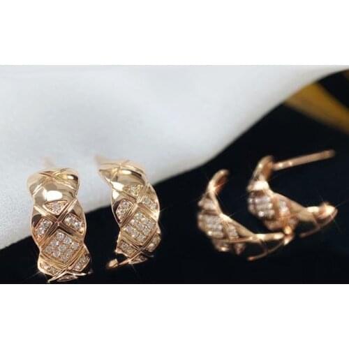 18K Rose Gold Dangle Earring 925 Sterling silver Micro pave Diamond cz Party Wedding Drop Earrings for Women Bridal Jewelry Gift