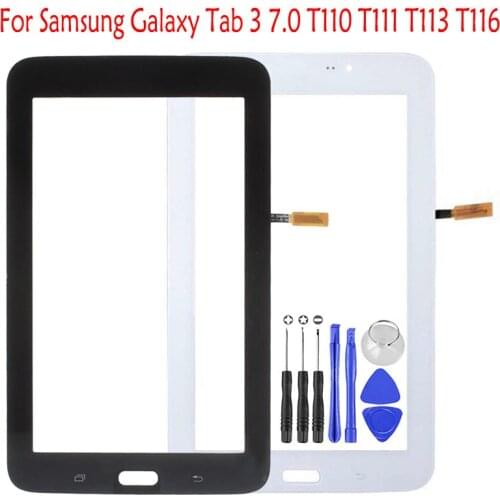 1 Pcs For Samsung Galaxy Tab 3 7.0 T110 T111 T113 T114 T116 Touch Screen Digitizer Sensor Front Glass Lens +Adhesive+Tools