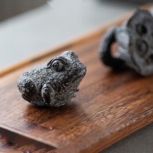 5CM Lucky Frog Animal Figurine Stone Little Statue Tea Set Handmade Cute Pet Ornament Home Decor Creative Crafts New Year Gift