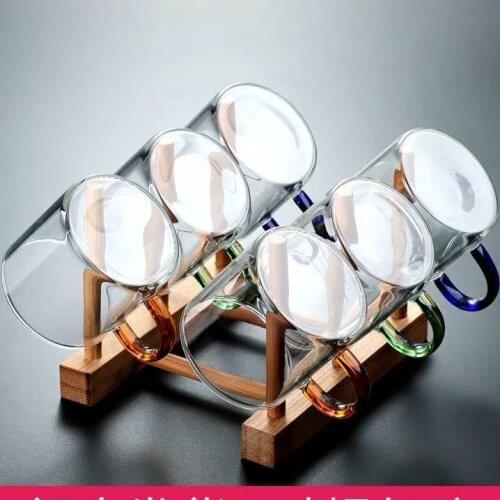 Heat resistant thickened glass small tea cup with handle transparent tea cup heat resistant Kung Fu tea cup small cup Master Cup