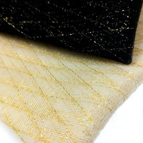 1.6*1 Yards Tulle Ankara African Golden Silk Fabric DIY Sewing TuTu Princess Skirt Wedding Party Christmas Gifts Decor Supplies