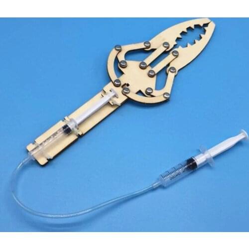 Student Science Tecnologia Experiment Assemble Diy Kit Wooden Hydraulic Manipulator Model Steam Toys For Children