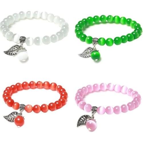 Wild Colorful Opal Bracelet Natural Opal Bead Bangles 8mm Beads Women Energy Bracelets Girl Christmas Day Jewelry Gift