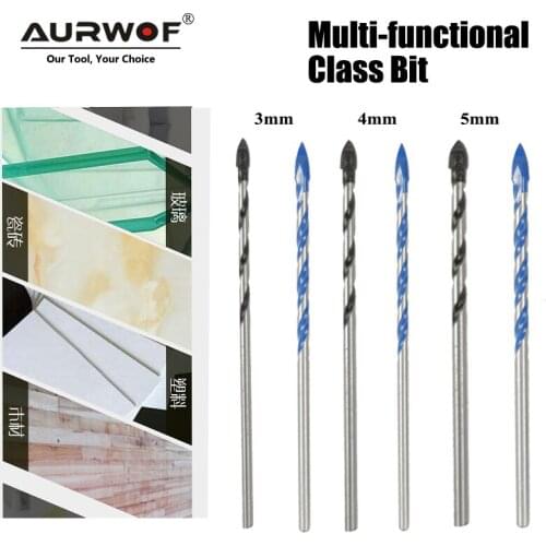 LAVIE 10pcs 3mm 4mm 5mm Multi-functional Glass Drill Bit Triangle Drill Bits For Ceramic Tile Concrete Glass Marble DB02056